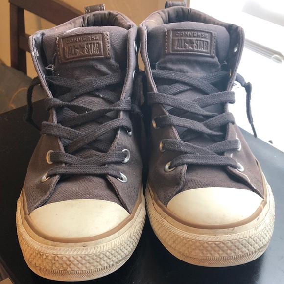 Converse dark gray All Star high tops size 9 - Picture 1 of 6